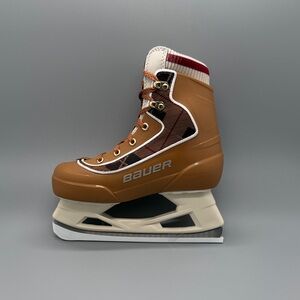 Bauer Chamonix Glides Junior Chestnut Plaid Ice Skates Youth Sz 1 EU 33